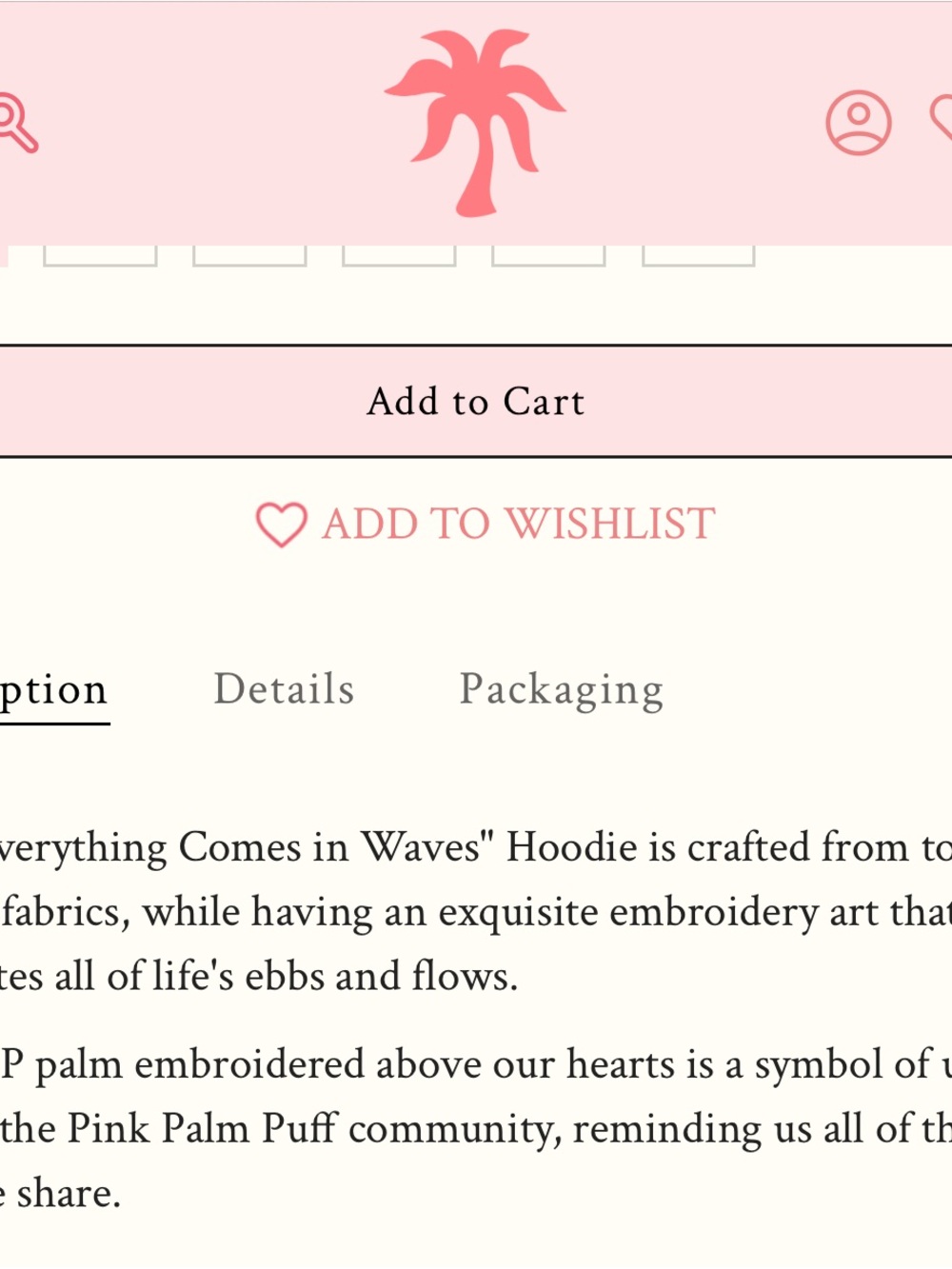 Pink Palm Puff Everything Comes in Waves PINK Hoody XXS (EUC) - Picture 9 of 9
